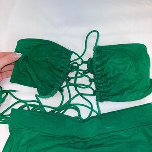 Green Strapless Bikini Top